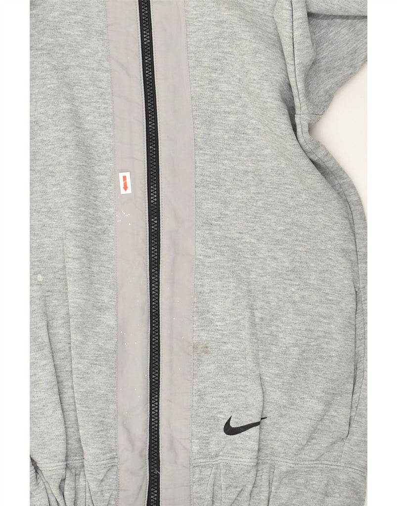 NIKE Womens Zip Hoodie Sweater UK 16 Large Grey Cotton | Vintage Nike | Thrift | Second-Hand Nike | Used Clothing | Messina Hembry 