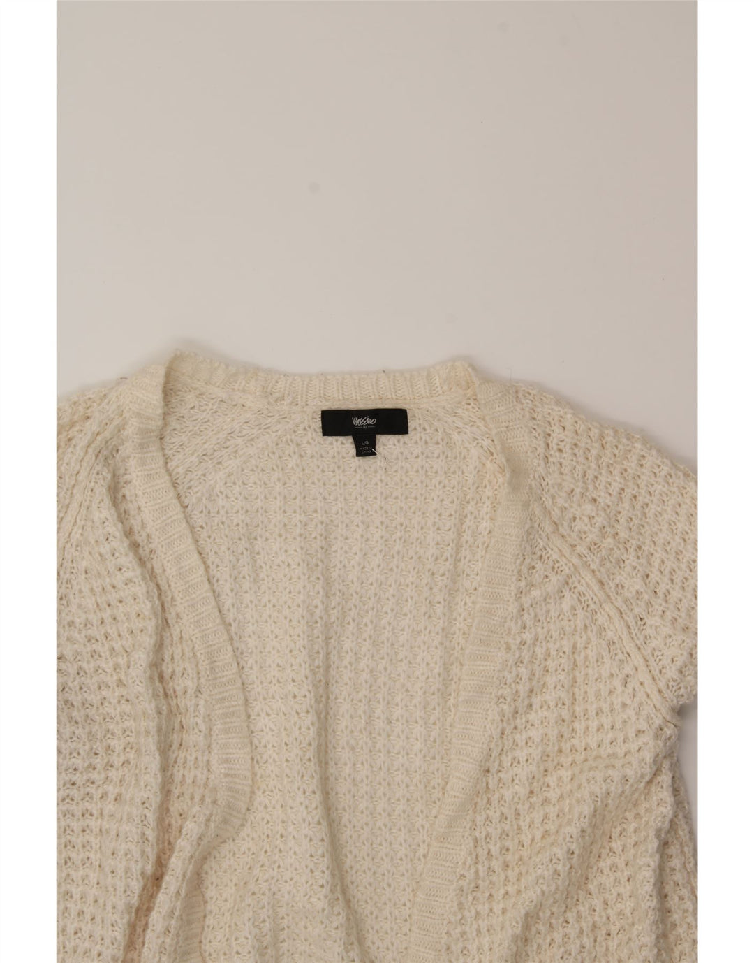 MOSSIMO Womens Open Cardigan Sweater UK 16 Large Beige Acrylic Vintage Mossimo and Second-Hand Mossimo from Messina Hembry 