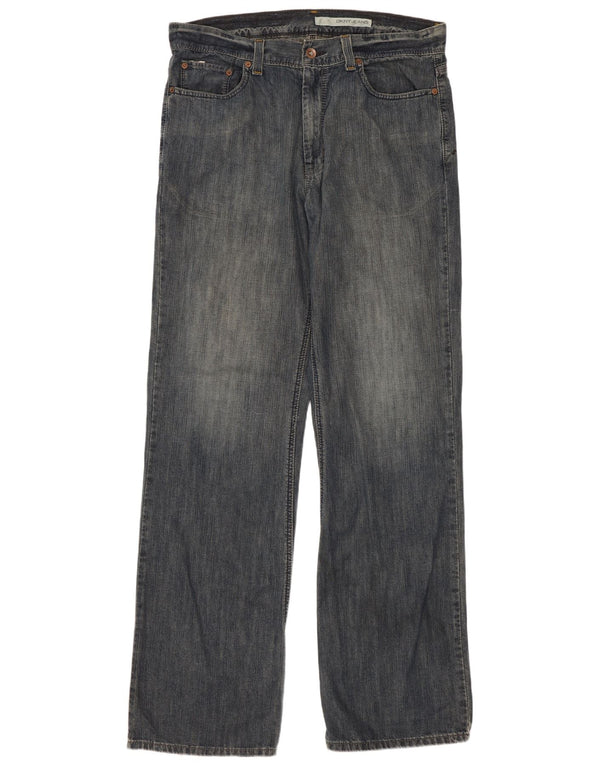 Dkny Mens Straight Jeans W34 L34 Blue Cotton