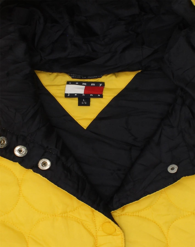 TOMMY HILFIGER Girls Hooded Padded Gilet 15-16 Years Large  Yellow | Vintage Tommy Hilfiger | Thrift | Second-Hand Tommy Hilfiger | Used Clothing | Messina Hembry 