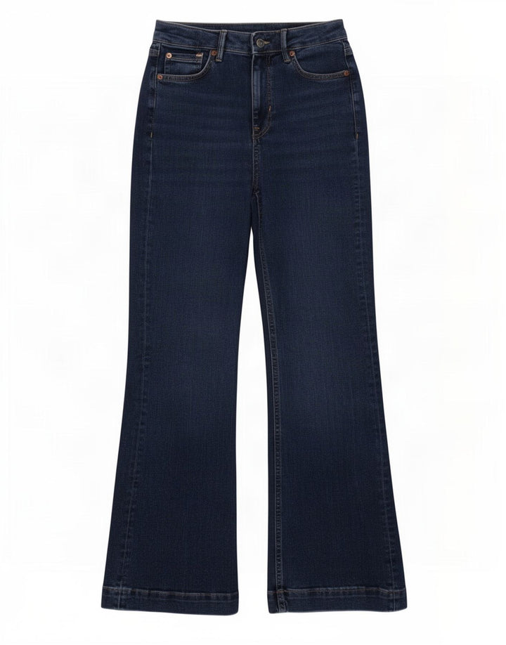 Marks & Spencer Womens Regular Fit Flared Jeans UK 10 Small W26 L28 Blue