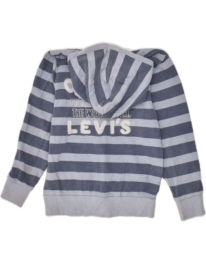 LEVI'S Boys Graphic Zip Hoodie Sweater 10-11 Years Medium Blue Striped | Vintage Levi's | Thrift | Second-Hand Levi's | Used Clothing | Messina Hembry 