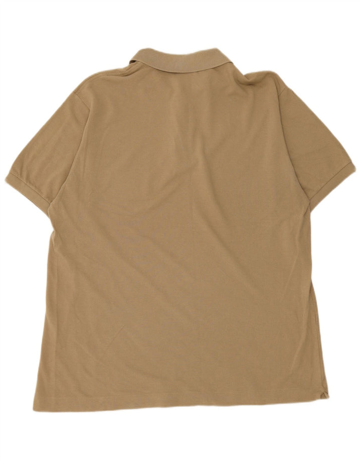 Lacoste Mens Polo Shirt Size 6 XL Beige Cotton