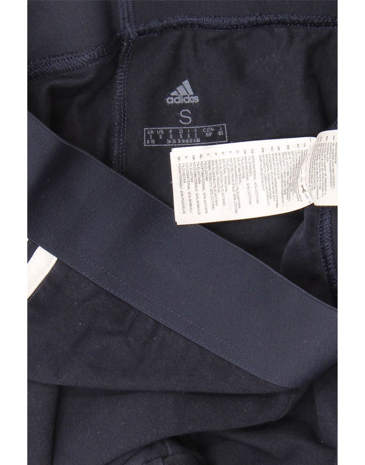 ADIDAS Womens Leggings UK 8/10 Small  Navy Blue Cotton Vintage Adidas and Second-Hand Adidas from Messina Hembry 