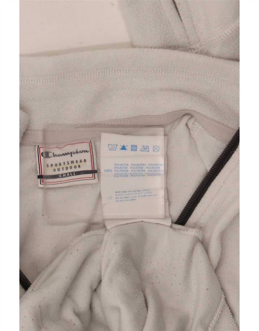 Champion Womens Graphic Fleece Jacket UK 10 Small White Polyester