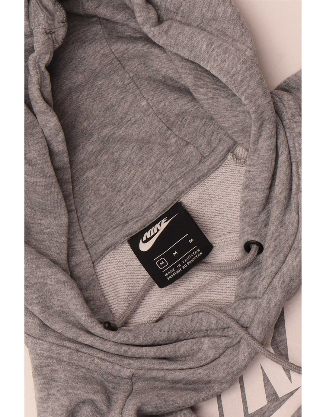 Nike Womens Graphic Hoodie Jumper UK 14 Medium Grey