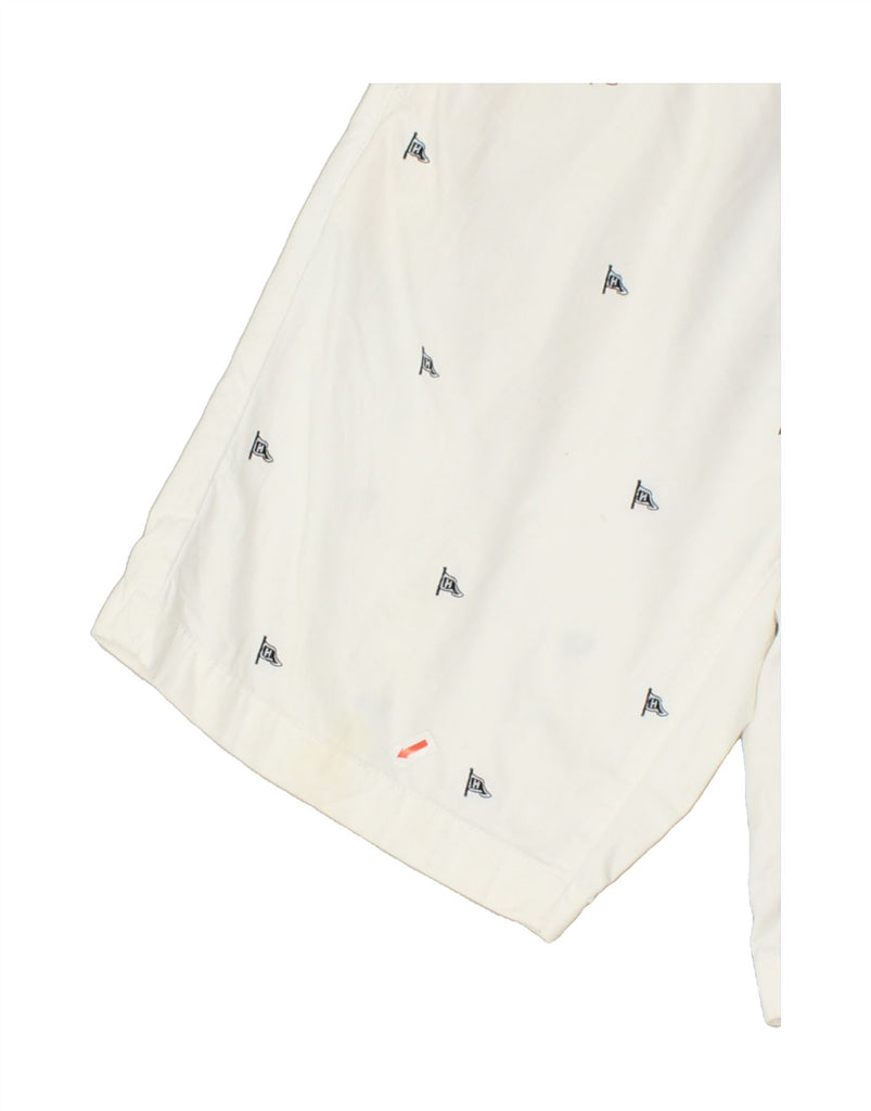 TOMMY HILFIGER Mens Graphic Chino Shorts W30 Medium White Spotted Cotton Vintage Tommy Hilfiger and Second-Hand Tommy Hilfiger from Messina Hembry 