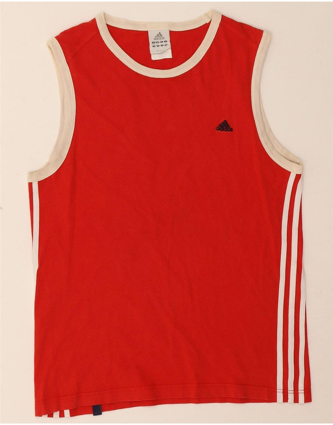 Adidas Mens Vest Top UK 38/40 Medium Red Cotton