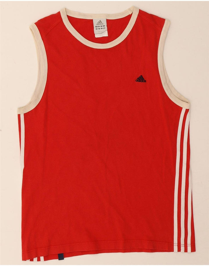 Adidas Mens Vest Top UK 38/40 Medium Red Cotton