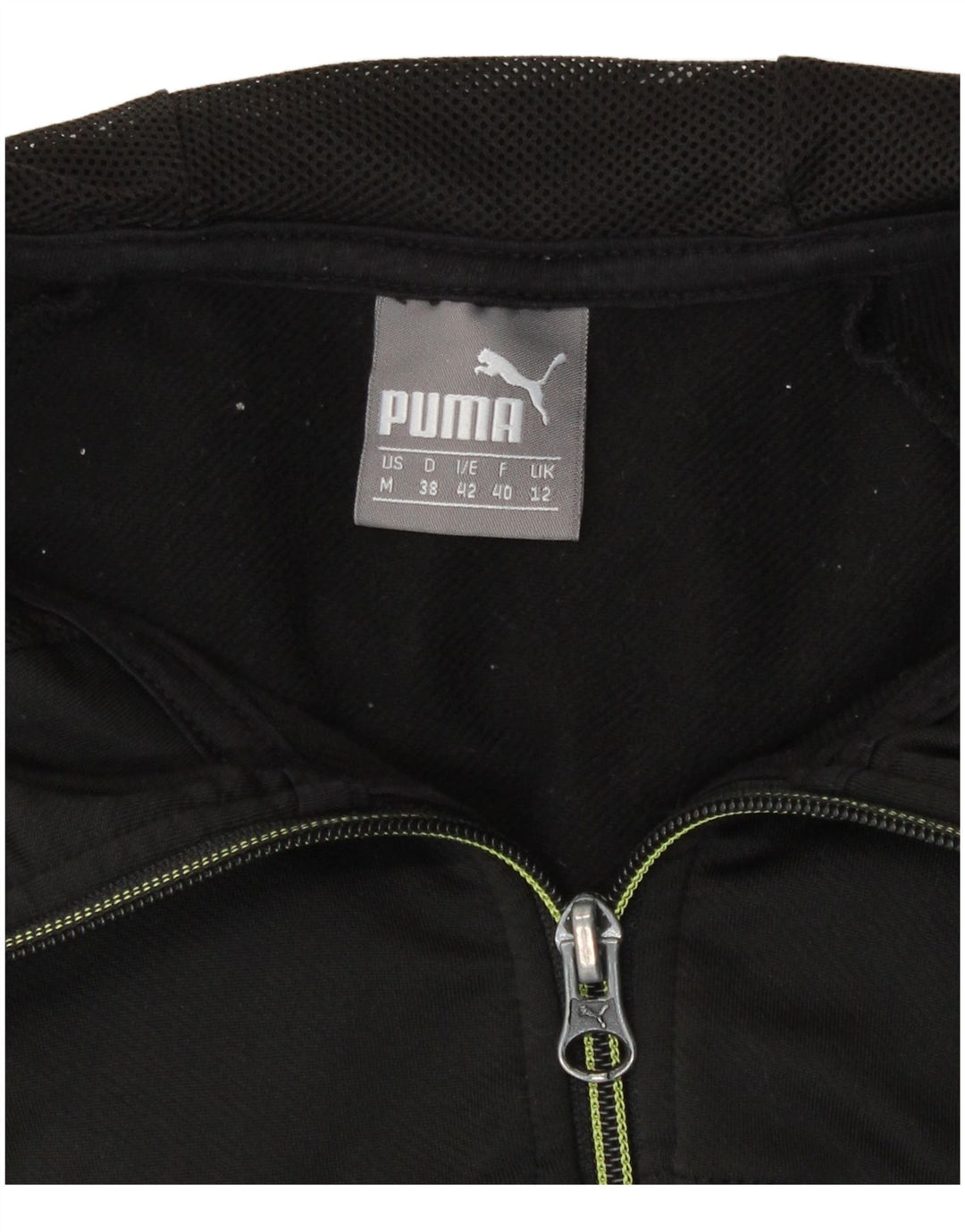 Puma Womens Hooded Tracksuit Top Jacket UK 12 Medium Black Polyester