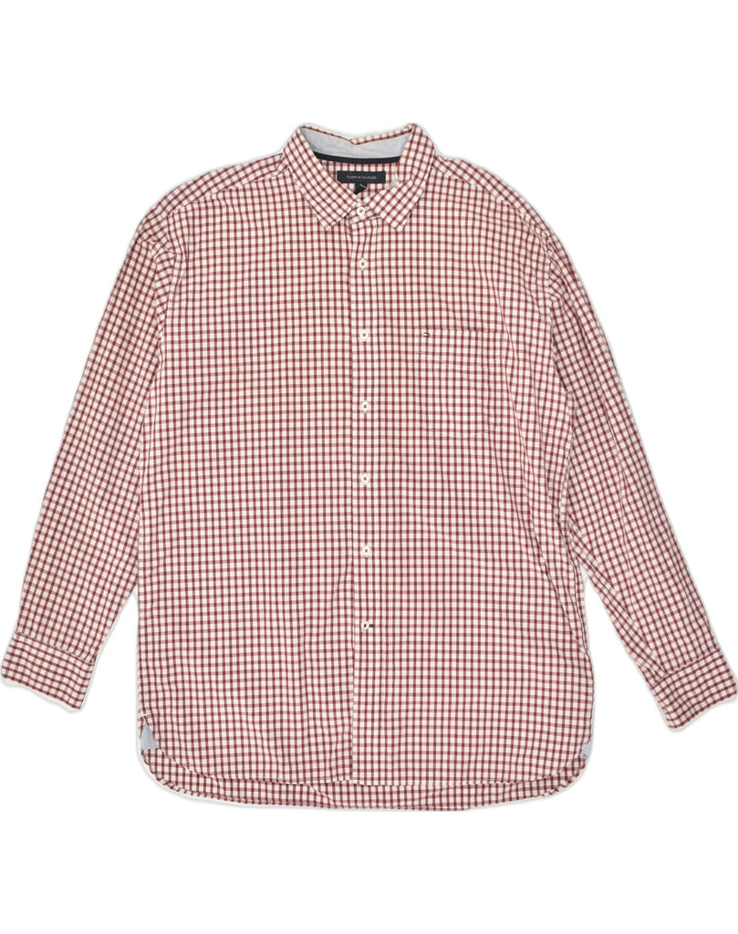 TOMMY HILFIGER Mens Shirt XL Red Check Cotton | Vintage Tommy Hilfiger | Thrift | Second-Hand Tommy Hilfiger | Used Clothing | Messina Hembry 