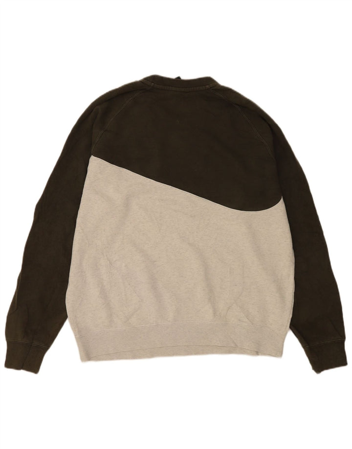 Nike Mens Graphic Sweatshirt Jumper Large Khaki Colourblock