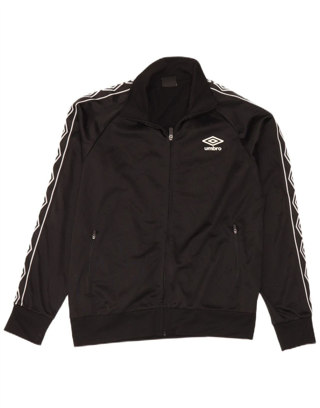 UMBRO Mens Graphic Tracksuit Top Jacket Medium Black Polyester