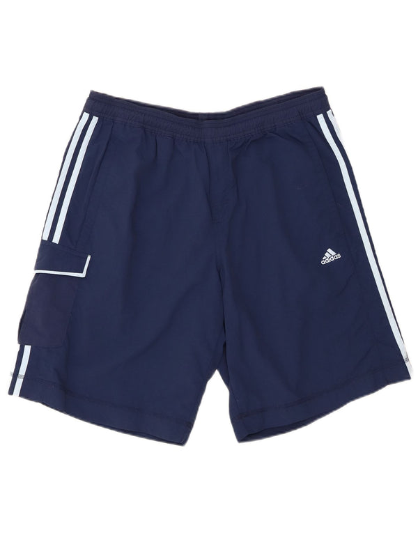 Adidas Mens Cargo Sport Shorts Large Navy Blue Nylon