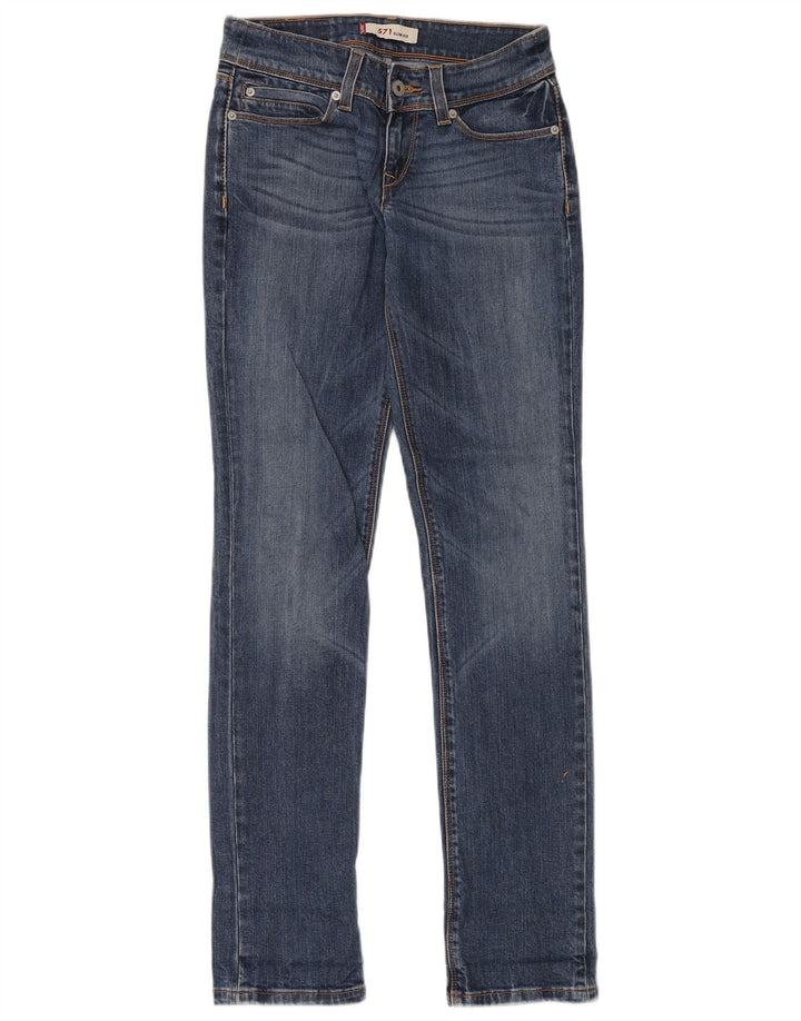 LEVI'S Womens 571 Slim Jeans W27 L34 Blue Cotton