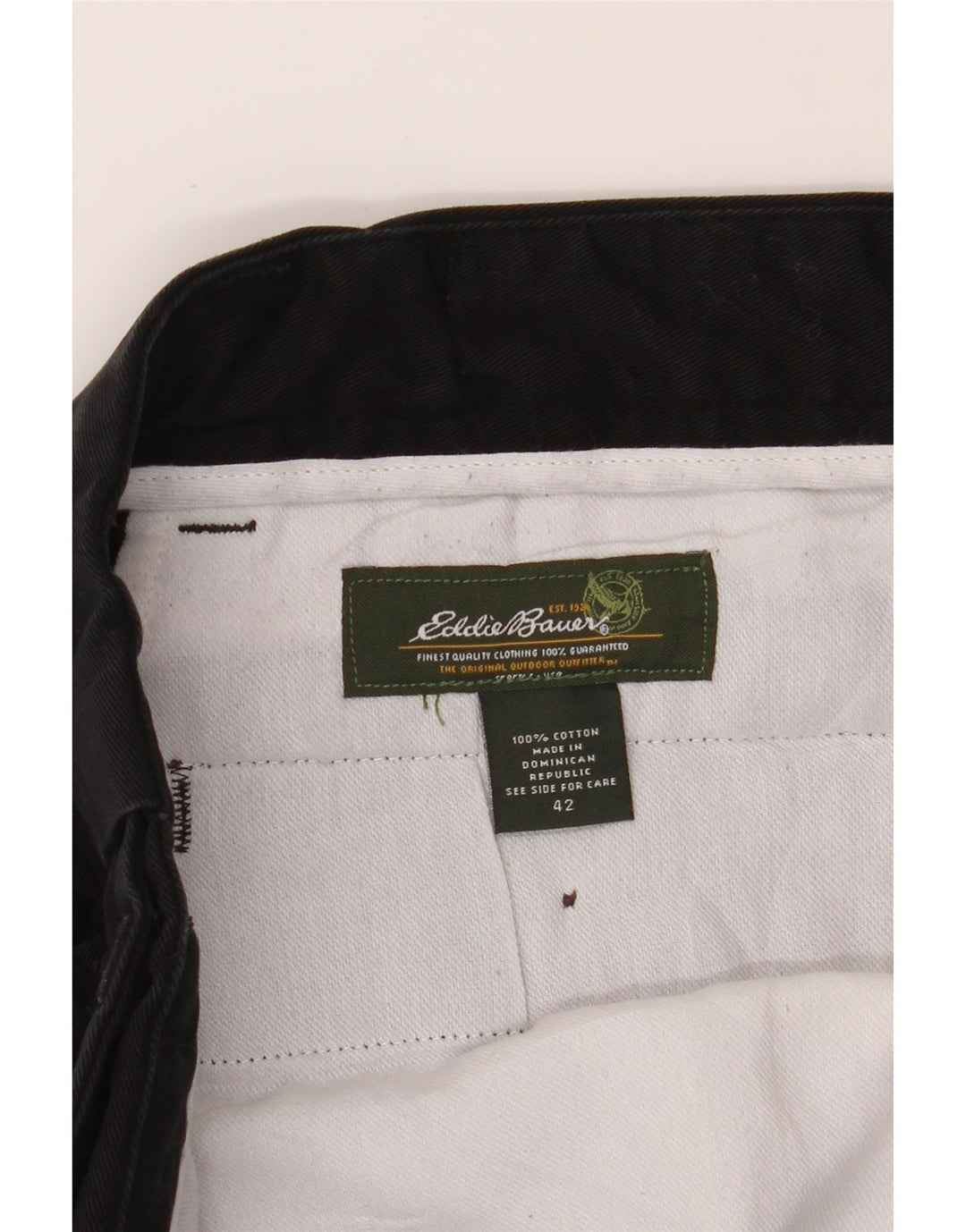 EDDIE BAUER Mens Pegged Chino Trousers W42 L32 Black Cotton Vintage Eddie Bauer and Second-Hand Eddie Bauer from Messina Hembry 