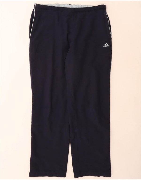 Adidas Womens Tracksuit Trousers UK 18 XL Navy Blue Cotton