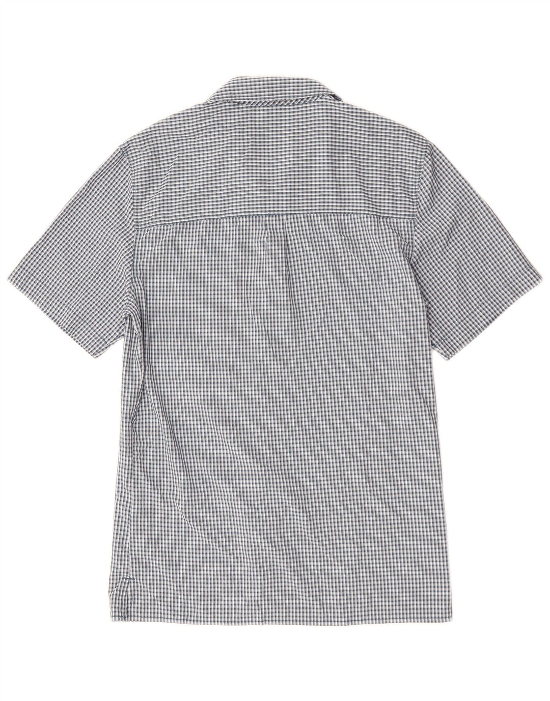 The North Face Mens Short Sleeve Shirt Small Navy Blue Check Nylon