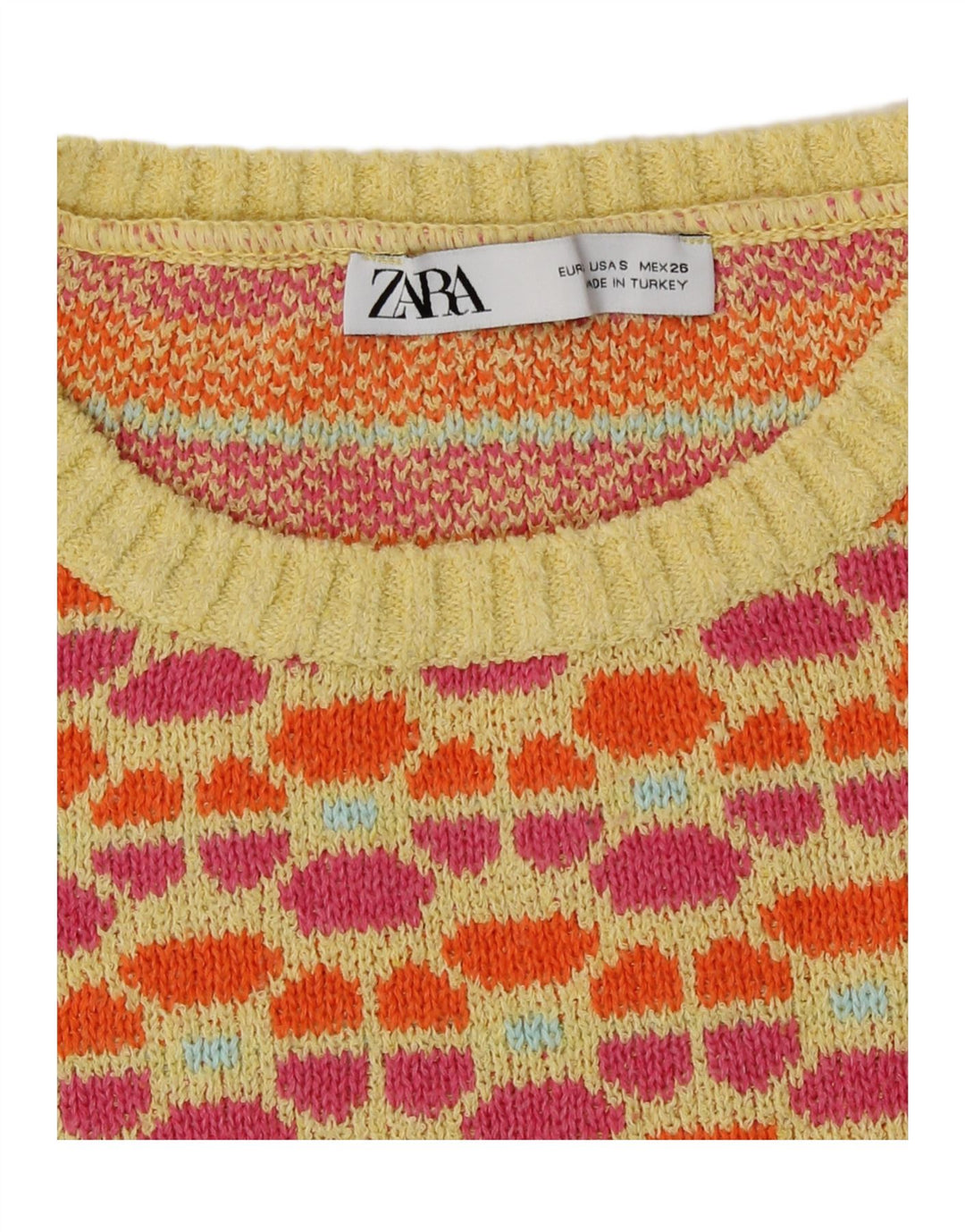 Zara Womens Crop Vest Tank Top UK 10 Small Multicoloured Geometric