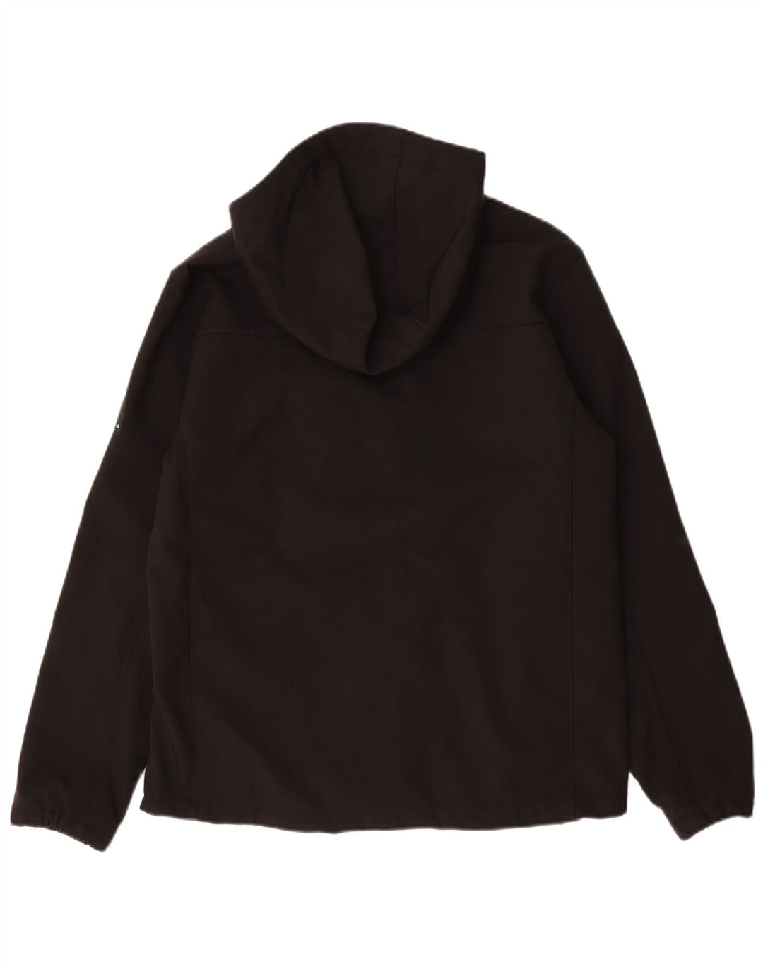 Zara Mens Hooded Windbreaker Jacket UK 40 Large Black Polyester