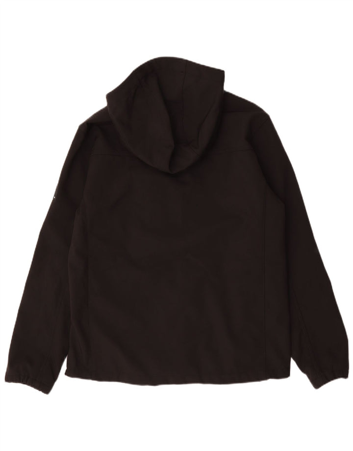 Zara Mens Hooded Windbreaker Jacket UK 40 Large Black Polyester