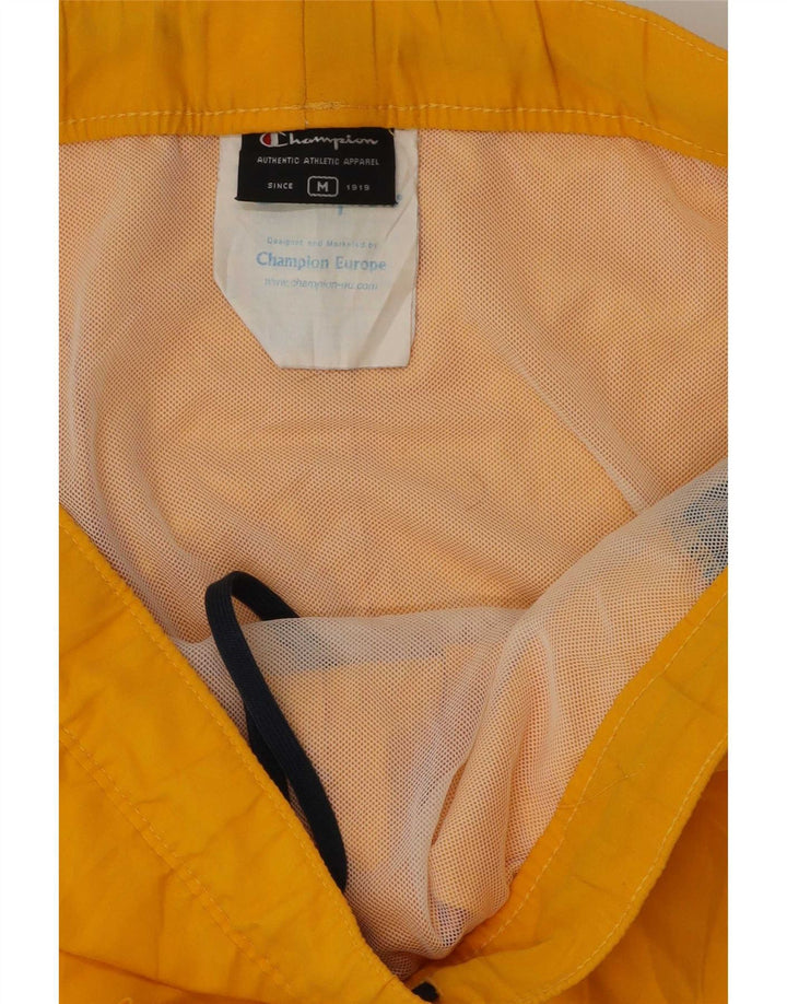 Champion Mens Graphic Swimming Shorts Medium Yellow Colourblock Polyester