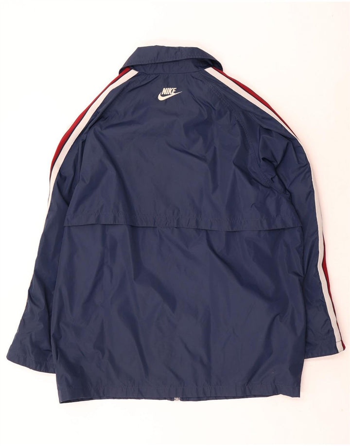 Nike Mens Rain Jacket UK 42 XL Navy Blue Striped Nylon