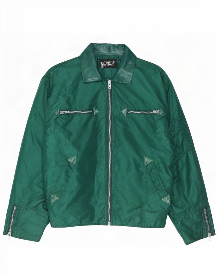 Vintage Mens Bomber Jacket UK 40 Large Green Nylon