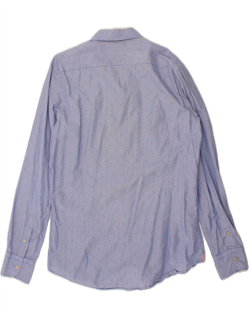 MASSIMO DUTTI Mens Shirt Medium Blue Spotted Cotton Vintage Massimo Dutti and Second-Hand Massimo Dutti from Messina Hembry 