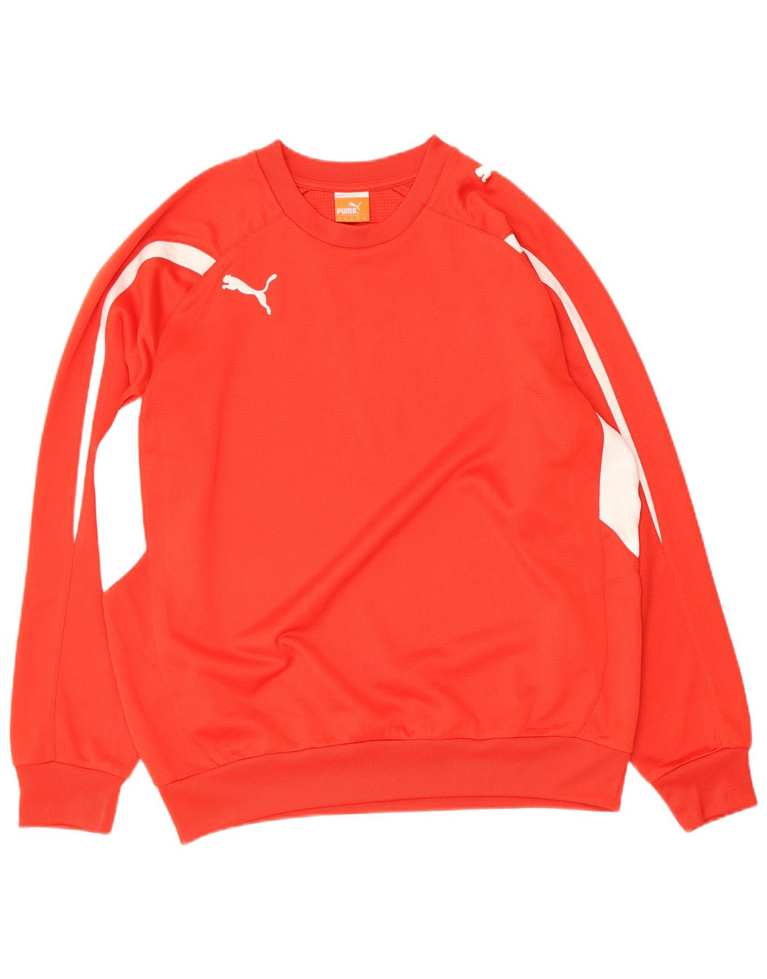 PUMA Mens Sweatshirt Jumper Medium Red Colourblock Polyester