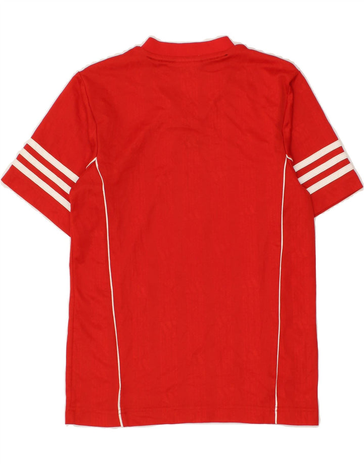 ADIDAS Boys T-Shirt Top 6-7 Years Small Red Polyester Vintage Adidas and Second-Hand Adidas from Messina Hembry 