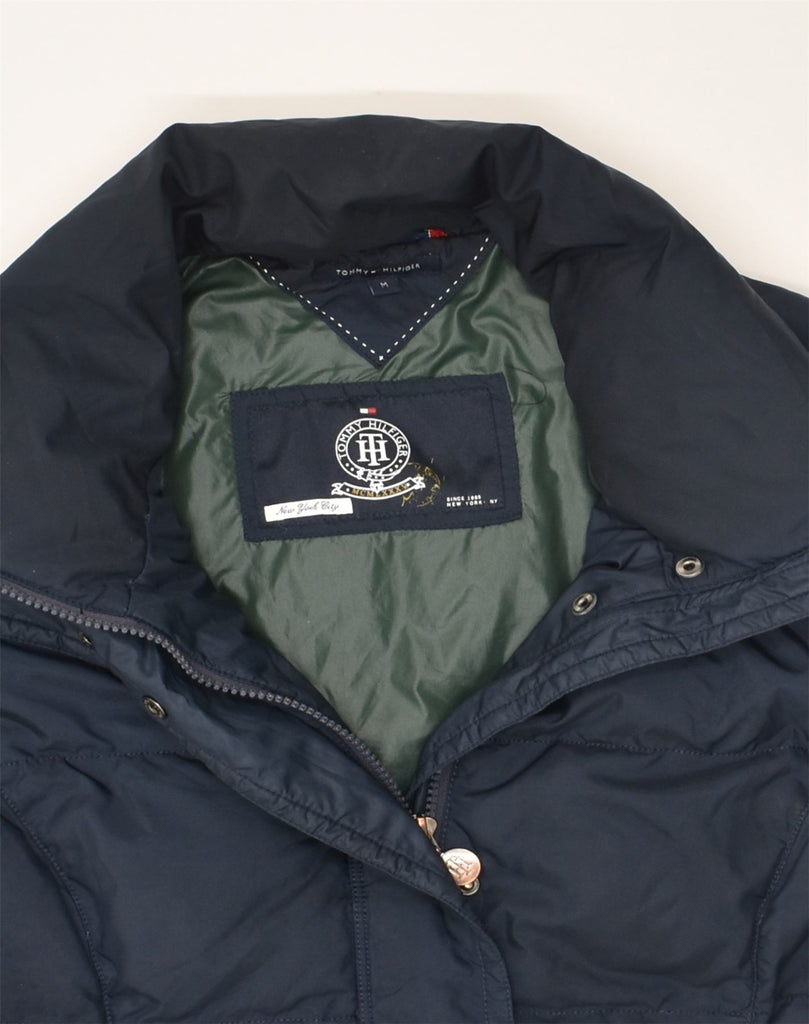 TOMMY HILFIGER Womens Padded Coat UK 12 Medium Navy Blue Polyester | Vintage Tommy Hilfiger | Thrift | Second-Hand Tommy Hilfiger | Used Clothing | Messina Hembry 