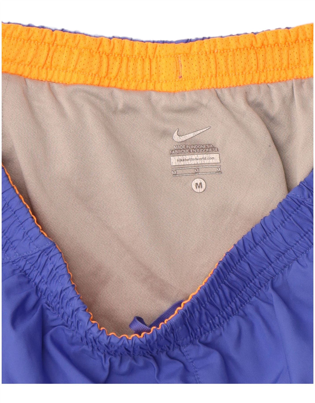 Nike Womens Sport Shorts UK 14 Medium Blue Colourblock Polyester