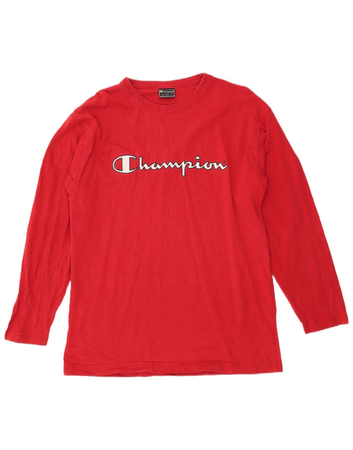 Champion Mens Graphic Top Long Sleeve Large Red