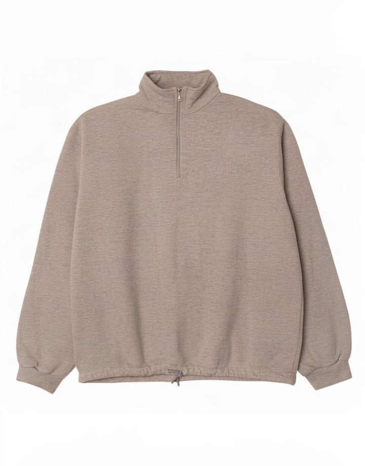 Asics Womens Zip Neck Sweatshirt Jumper UK 20 2XL Grey Flecked