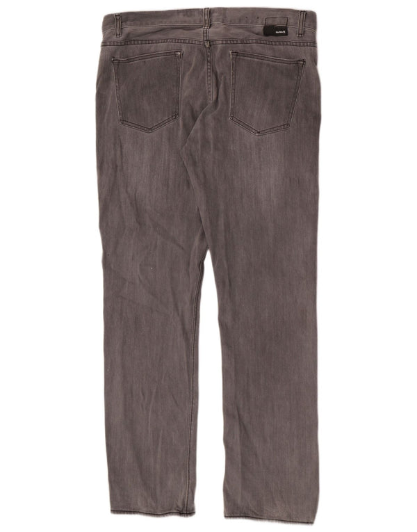 Hurley Mens Straight Jeans W36 L33 Grey Cotton