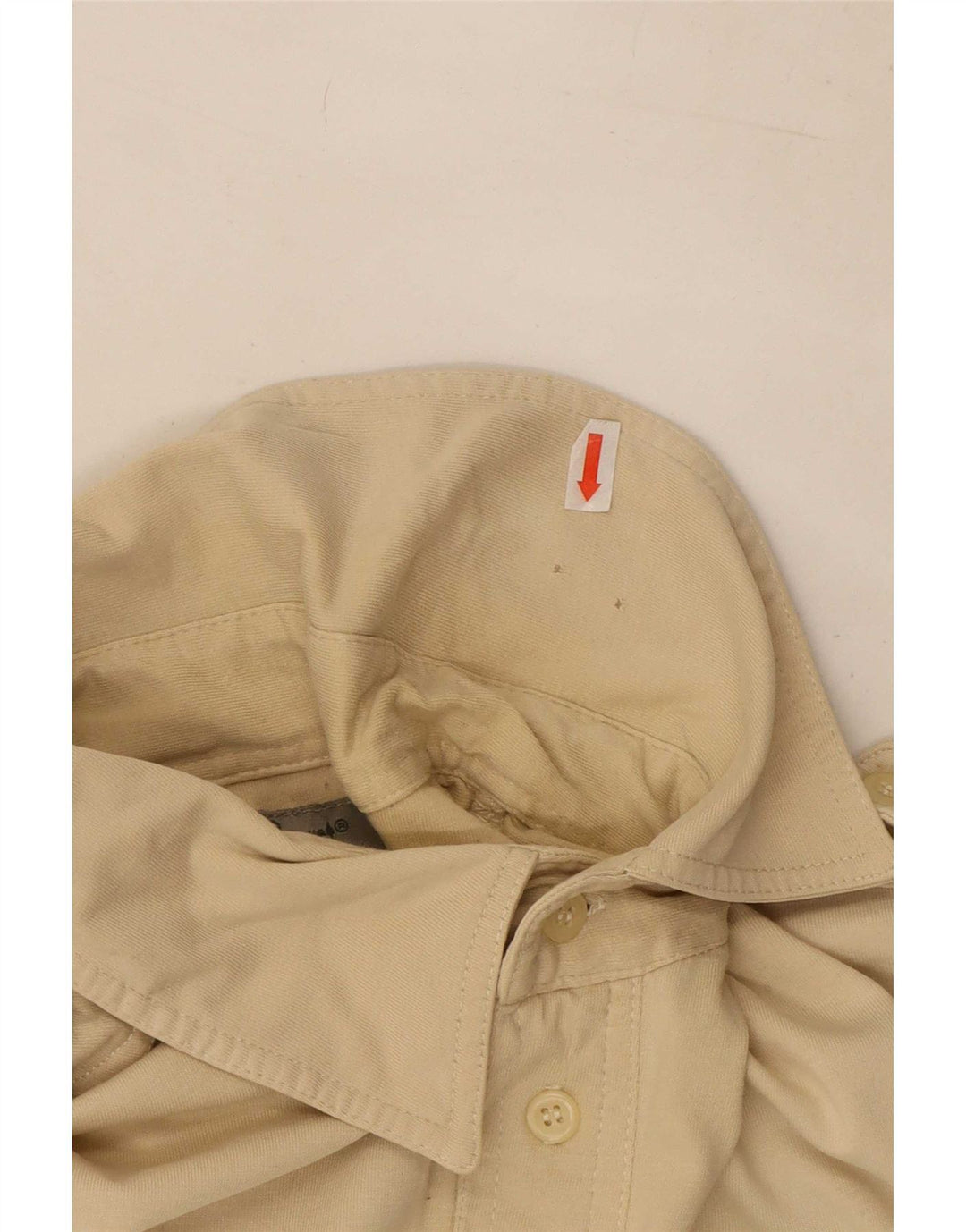 Vintage Mens Short Sleeve Military Pullover Shirt Large Beige