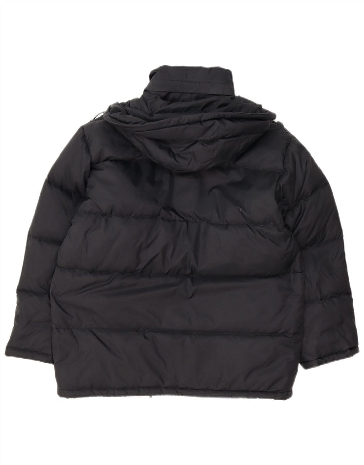CHAMPION Boys Hooded Padded Jacket 11-12 Years Black Polyester