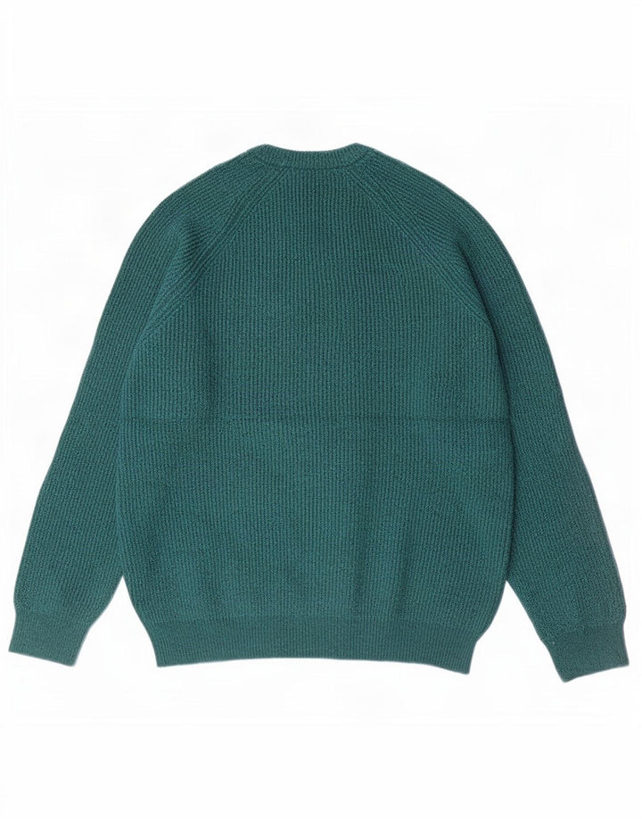 Marks & Spencer Mens Crew Neck Jumper Sweater XL Green Polyamide