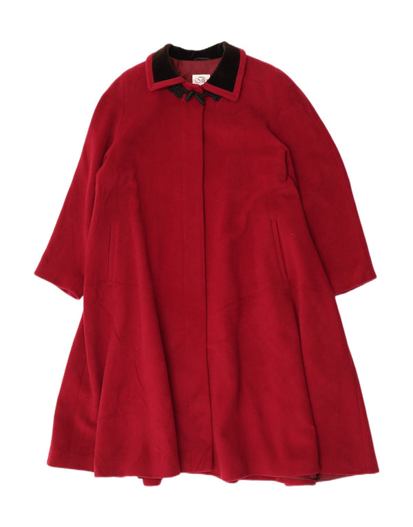 Ilia Womens Loose Fit Overcoat IT 50 XL Maroon Wool