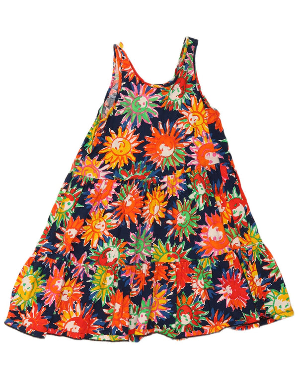 Benetton Girls Tiered Dress 11-12 Years Large Multicoloured Floral