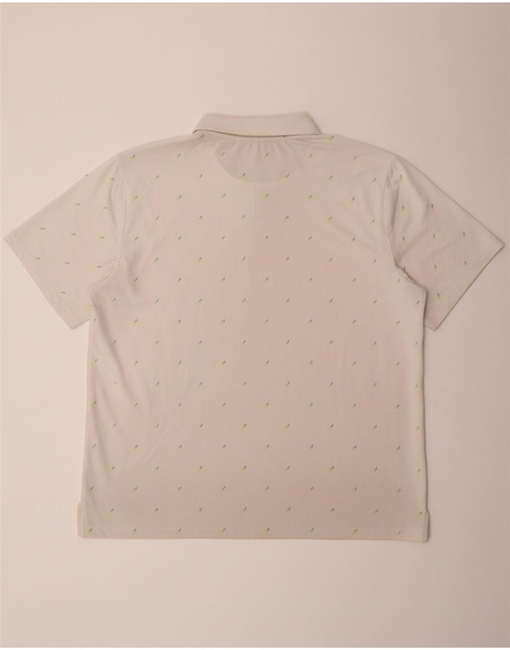 UNDER ARMOUR Mens Polo Shirt XL White Spotted Polyester