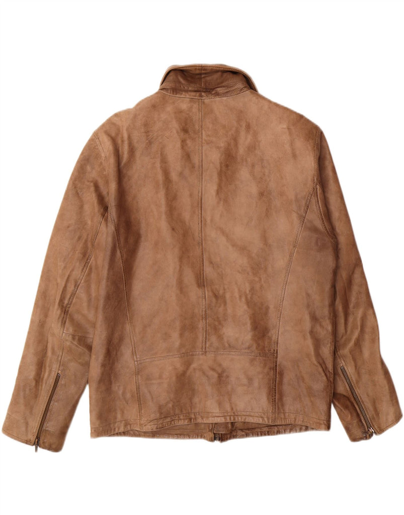 MAX Womens Leather Jacket UK 16 Large Brown Leather Vintage Max and Second-Hand Max from Messina Hembry 