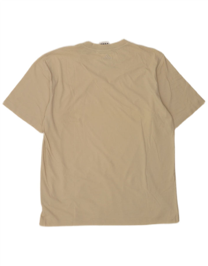 Adidas Mens T-Shirt Top Medium Beige Cotton