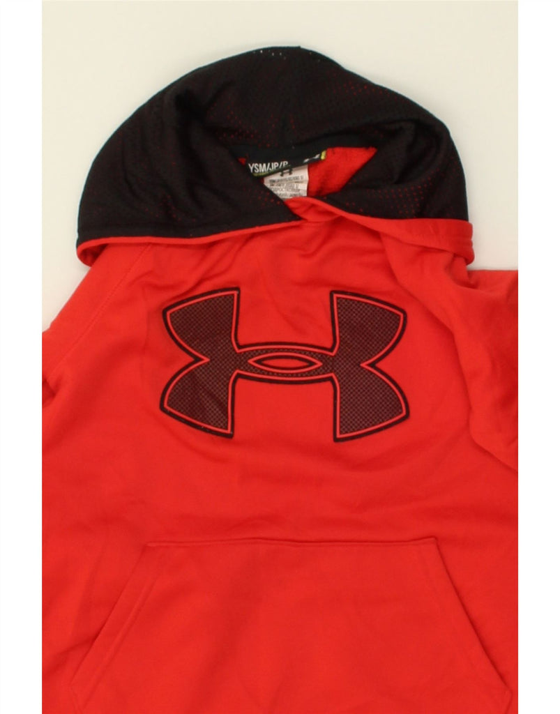 UNDER ARMOUR Boys Graphic Hoodie Jumper 6-7 Years XS Red Polyester | Vintage Under Armour | Thrift | Second-Hand Under Armour | Used Clothing | Messina Hembry 