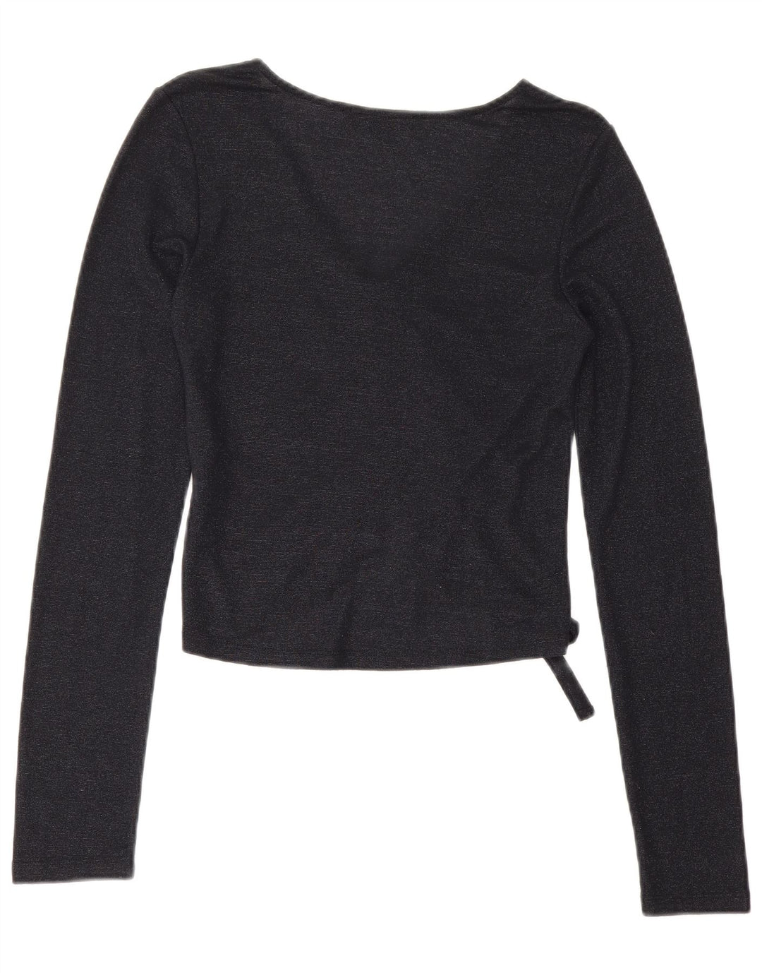 All Saints Womens Crop Top Long Sleeve UK 12 Medium Navy Blue Viscose