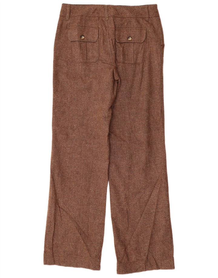 EDDIE BAUER Womens Tall Chino Trousers US 8 Medium W32 L35 Brown Flecked