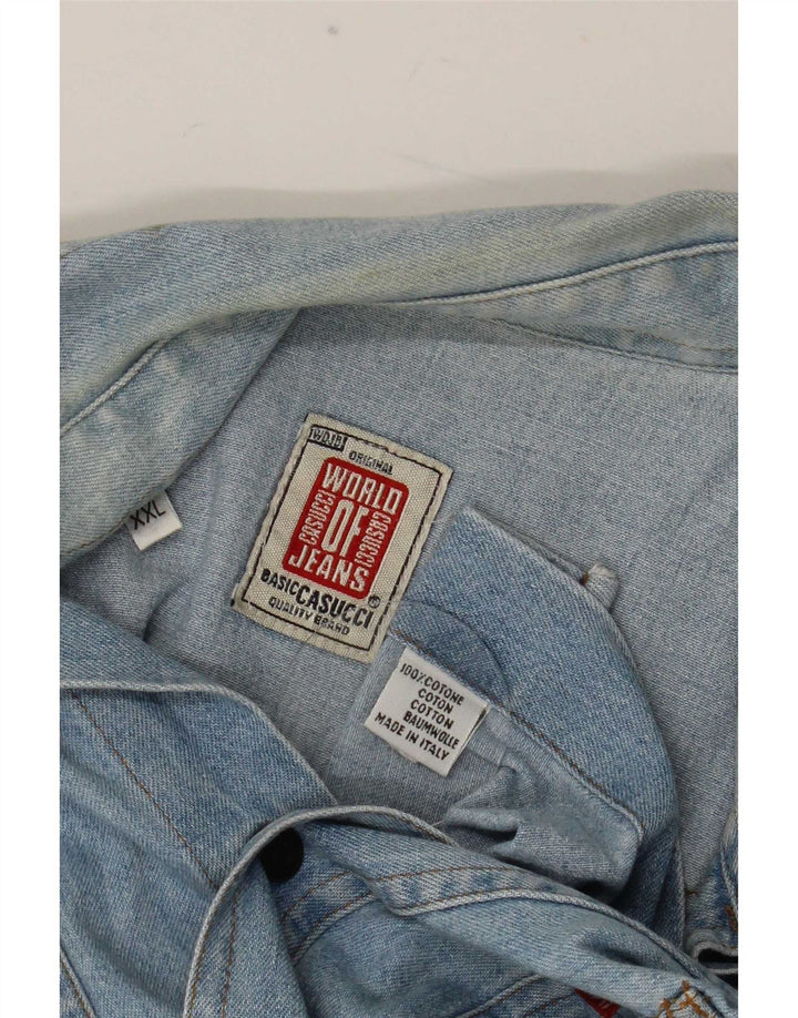 Casucci Mens Denim Shirt 2XL Blue Cotton