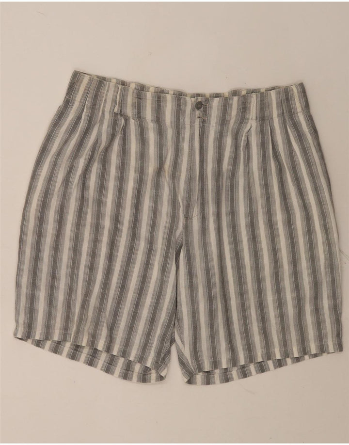 POP 84 Mens Chino Shorts W38 XL Grey Striped