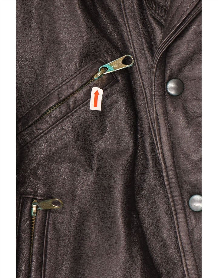 Vintage Mens Leather Jacket UK 40 Large Brown Leather